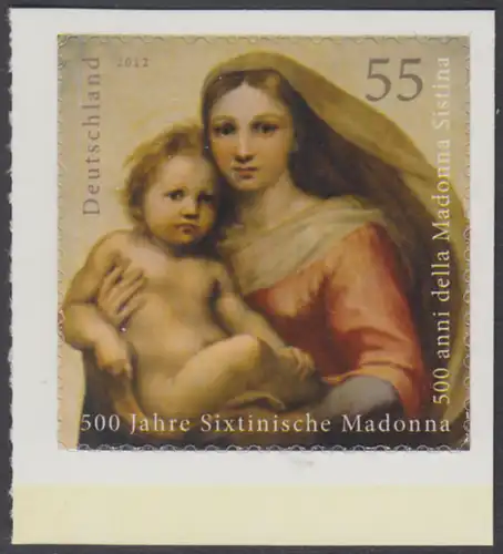 BUND 2012 Michel-Nummer 2965 postfrisch EINZELMARKE RAND unten (a) -aus MH/selbstklebend-