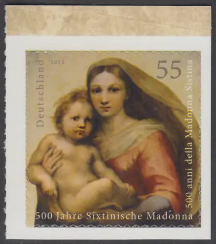 BUND 2012 Michel-Nummer 2965 postfrisch EINZELMARKE RAND oben (a) -aus MH/selbstklebend-