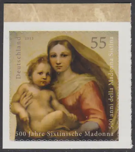 BUND 2012 Michel-Nummer 2965 postfrisch EINZELMARKE RAND oben (b) -aus MH/selbstklebend-