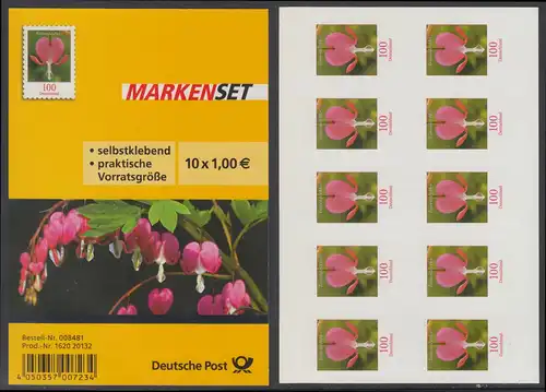 BUND 2013 Michel-Nummer 3034 postfrisch Markenheft (10) -selbstklebend-