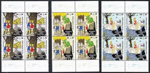 BUND 2014 Michel-Nummer 3056-3058 postfrisch SATZ(3) BLÖCKE RÄNDER unten/oben