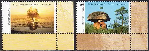 BUND 2014 Michel-Nummer 3059-3060 postfrisch SATZ(2) EINZELMARKEN ECKRÄNDER unten rechts