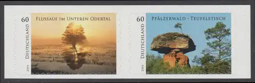 BUND 2014 Michel-Nummer 3080-3081 postfrisch horiz.PAAR (a) -aus MH/selbstklebend- 