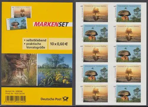 BUND 2014 Michel-Nummer 3080-3081 postfrisch Markenheft(10) -selbstklebend- 