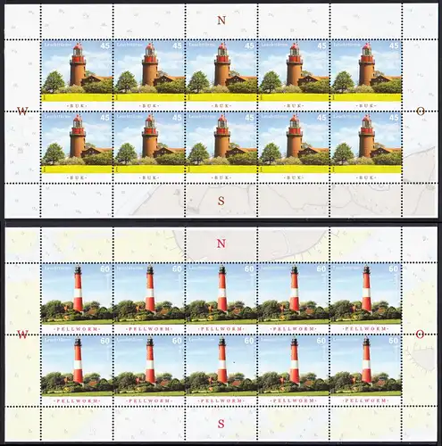 BUND 2014 Michel-Nummer 3089-3090 postfrisch SATZ(2) BÖGEN(je 10)