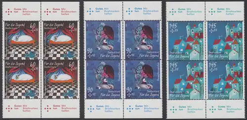 BUND 2014 Michel-Nummer 3096-3098 postfrisch SATZ(3) BLÖCKE RÄNDER unten/oben