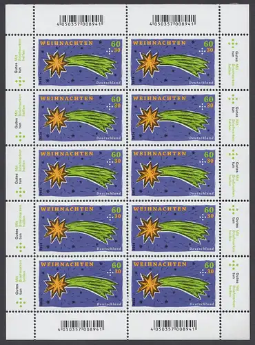 BUND 2014 Michel-Nummer 3108 postfrisch BOGEN(10)