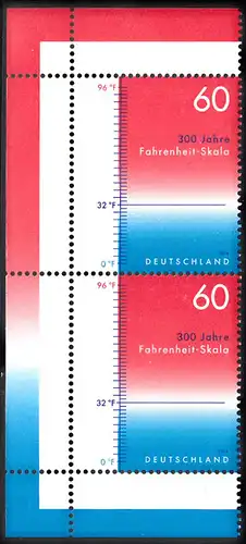 BUND 2014 Michel-Nummer 3109 postfrisch vert.PAAR ECKRÄNDER oben/unten links