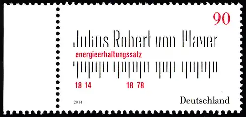 BUND 2014 Michel-Nummer 3110 postfrisch EINZELMARKE RAND links