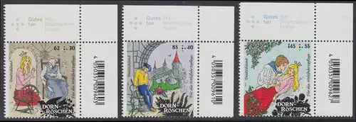 BUND 2015 Michel-Nummer 3132-3134 postfrisch SATZ(3) EINZELMARKEN ECKRÄNDER oben rechts