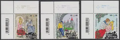 BUND 2015 Michel-Nummer 3132-3134 postfrisch SATZ(3) EINZELMARKEN ECKRÄNDER oben links