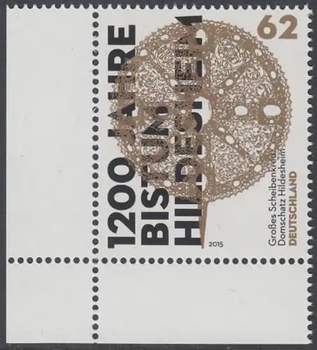 BUND 2015 Michel-Nummer 3137 postfrisch EINZELMARKE ECKRAND unten links