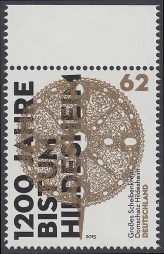 BUND 2015 Michel-Nummer 3137 postfrisch EINZELMARKE RAND oben (b)