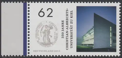 BUND 2015 Michel-Nummer 3139 postfrisch EINZELMARKE RAND links