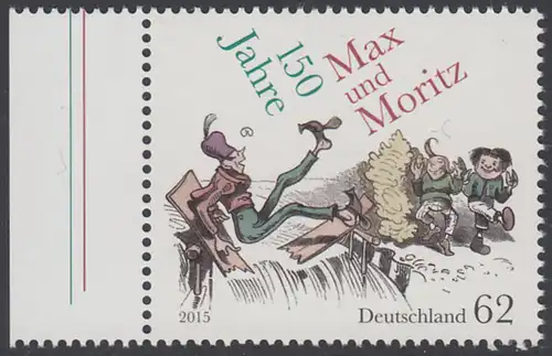 BUND 2015 Michel-Nummer 3146 postfrisch EINZELMARKE RAND links (a)