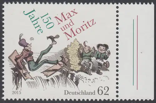 BUND 2015 Michel-Nummer 3146 postfrisch EINZELMARKE RAND rechts (b)