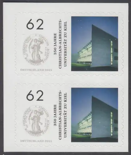 BUND 2015 Michel-Nummer 3155 postfrisch  vert.PAAR (a) -aus MH/selbstklebend- 