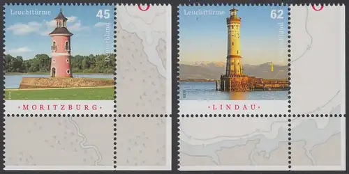 BUND 2015 Michel-Nummer 3156-3157 postfrisch SATZ(2) EINZELMARKEN ECKRÄNDER unten rechts