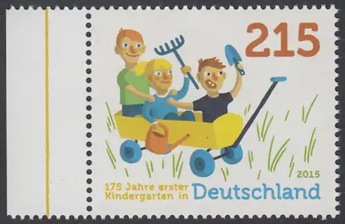 BUND 2015 Michel-Nummer 3158 postfrisch EINZELMARKE RAND links