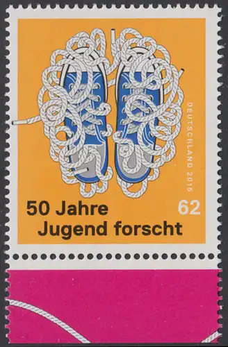 BUND 2015 Michel-Nummer 3160 postfrisch EINZELMARKE RAND unten (a)