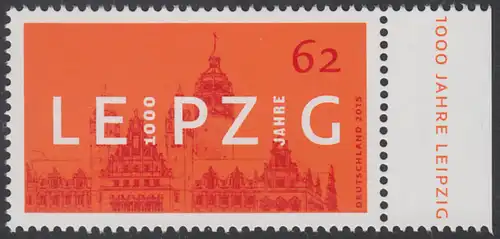BUND 2015 Michel-Nummer 3164 postfrisch EINZELMARKE RAND rehts (b)
