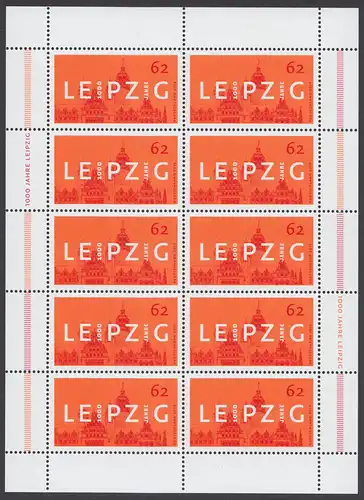 BUND 2015 Michel-Nummer 3164 postfrisch BOGEN(10)