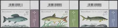 BUND 2015 Michel-Nummer 3169-3171 postfrisch SATZ(3) EINZELMARKEN ECKRÄNDER oben rechts