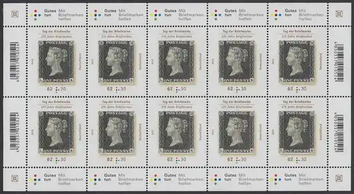 BUND 2015 Michel-Nummer 3173 postfrisch BOGEN(10)