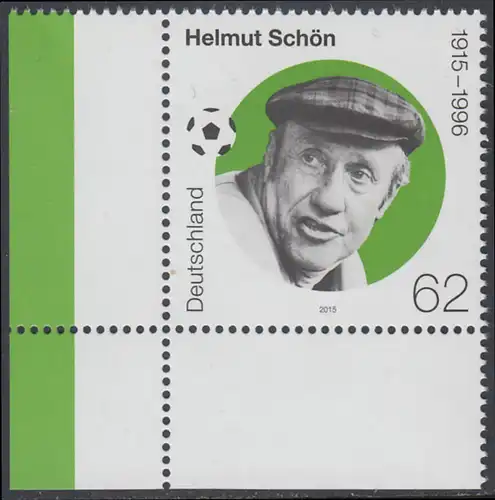 BUND 2015 Michel-Nummer 3174 postfrisch EINZELMARKE ECKRAND unten links