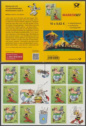 BUND 2015 Michel-Nummer 3178-3179 postfrisch MARKENHEFT(10) 