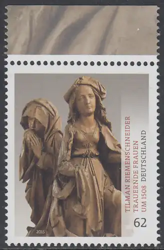 BUND 2015 Michel-Nummer 3180 postfrisch EINZELMARKE RAND oben (a)