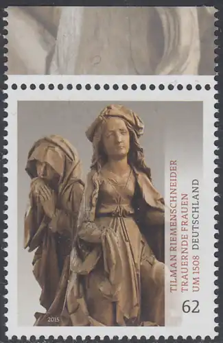 BUND 2015 Michel-Nummer 3180 postfrisch EINZELMARKE RAND oben (b)