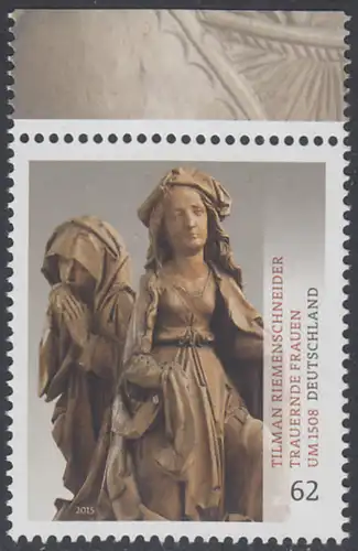 BUND 2015 Michel-Nummer 3180 postfrisch EINZELMARKE RAND oben (c)