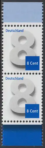 BUND 2015 Michel-Nummer 3188 postfrisch vert.PAAR RÄNDER oben/unten 