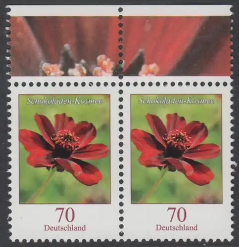 BUND 2015 Michel-Nummer 3189 postfrisch horiz.PAAR RÄNDER oben 