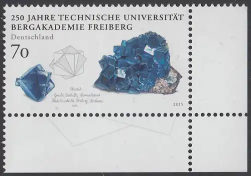 BUND 2015 Michel-Nummer 3194 postfrisch EINZELMARKE ECKRAND unten rechts