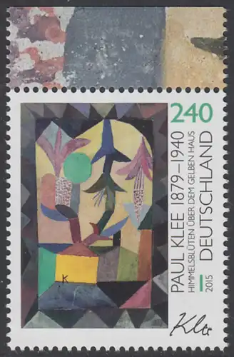 BUND 2015 Michel-Nummer 3195 postfrisch EINZELMARKE RAND oben (a)