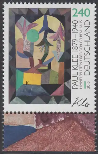 BUND 2015 Michel-Nummer 3195 postfrisch EINZELMARKE RAND unten (a)