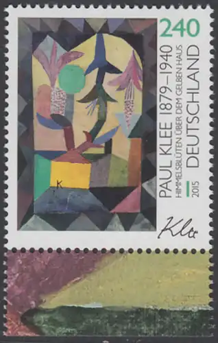 BUND 2015 Michel-Nummer 3195 postfrisch EINZELMARKE RAND unten (b)