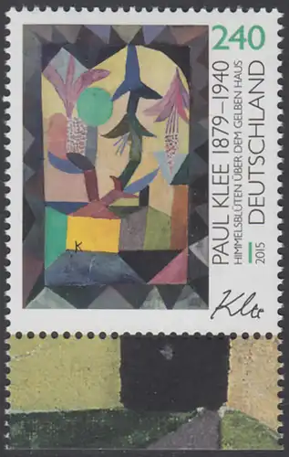 BUND 2015 Michel-Nummer 3195 postfrisch EINZELMARKE RAND unten (c)