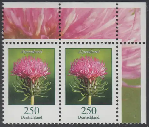 BUND 2016 Michel-Nummer 3199 postfrisch horiz.PAAR ECKRAND oben rechts