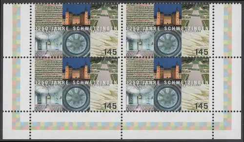 BUND 2016 Michel-Nummer 3204 postfrisch BLOCK ECKRÄNDER unten rechts/links