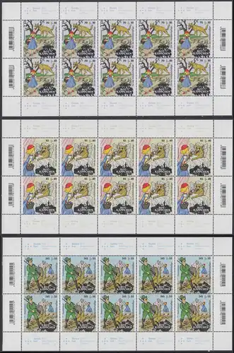 BUND 2016 Michel-Nummer 3208-3210 postfrisch SATZ(3) BÖGEN(je 10)