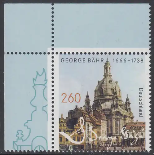 BUND 2016 Michel-Nummer 3219 postfrisch EINZELMARKE ECKRAND oben links