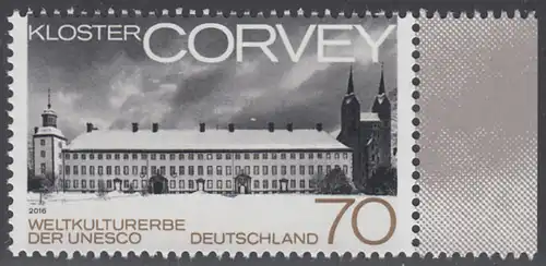 BUND 2016 Michel-Nummer 3220 postfrisch EINZELMARKE RAND rechts (b)