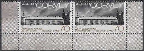 BUND 2016 Michel-Nummer 3220 postfrisch horiz.PAAR ECKRÄNDER unten rechts/links