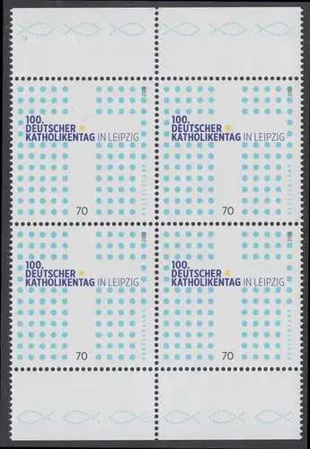 BUND 2016 Michel-Nummer 3239 postfrisch BLOCK RÄNDER oben/unten 