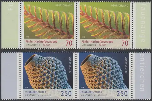 BUND 2016 Michel-Nummer 3246-3247 postfrisch SATZ(2) horiz.PAARE RÄNDER rechts/links