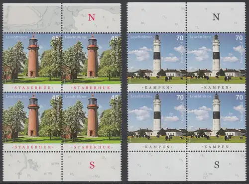 BUND 2016 Michel-Nummer 3252-3253 postfrisch SATZ(2) BLÖCKE RÄNDER oben/unten 