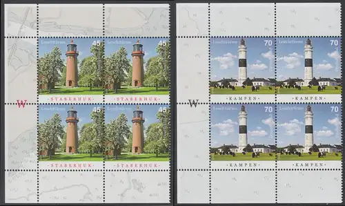 BUND 2016 Michel-Nummer 3252-3253 postfrisch SATZ(2) BLÖCKE ECKRÄNDER oben/unten links